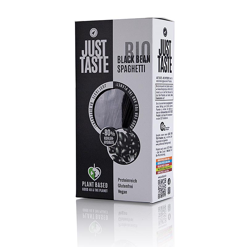 Just Taste Spaghetti af sorte bønner, glutenfri, økologisk, 250 g