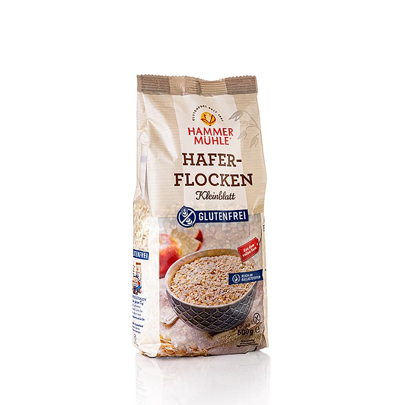 Havregryn, glutenfri, små blade, Hammermühle, 500 g