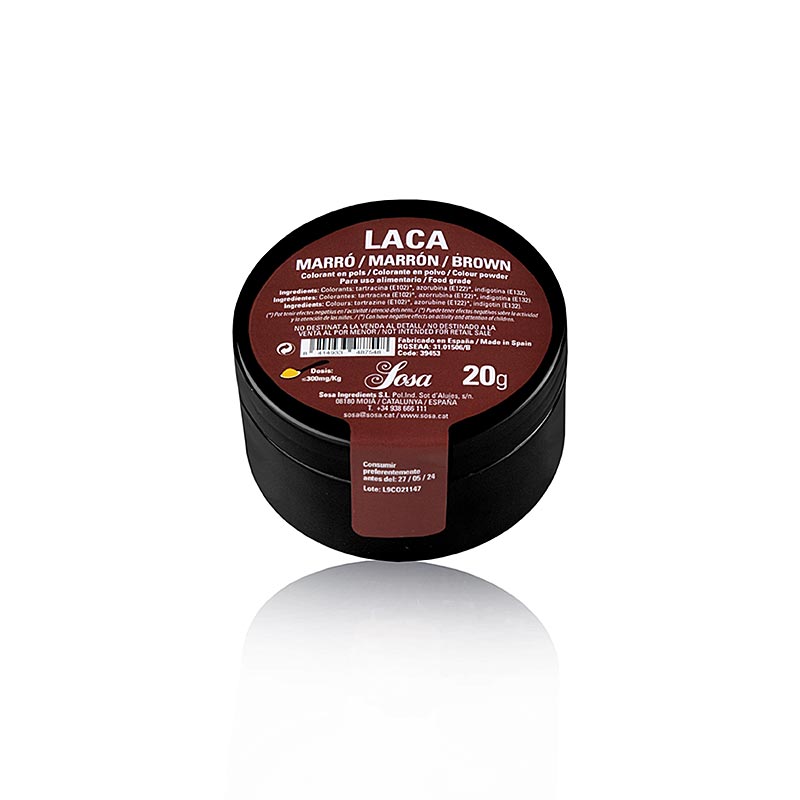 Sosa fødevarefarve kastanjebrun, pulver, fedtopløselig (39453), 20 g