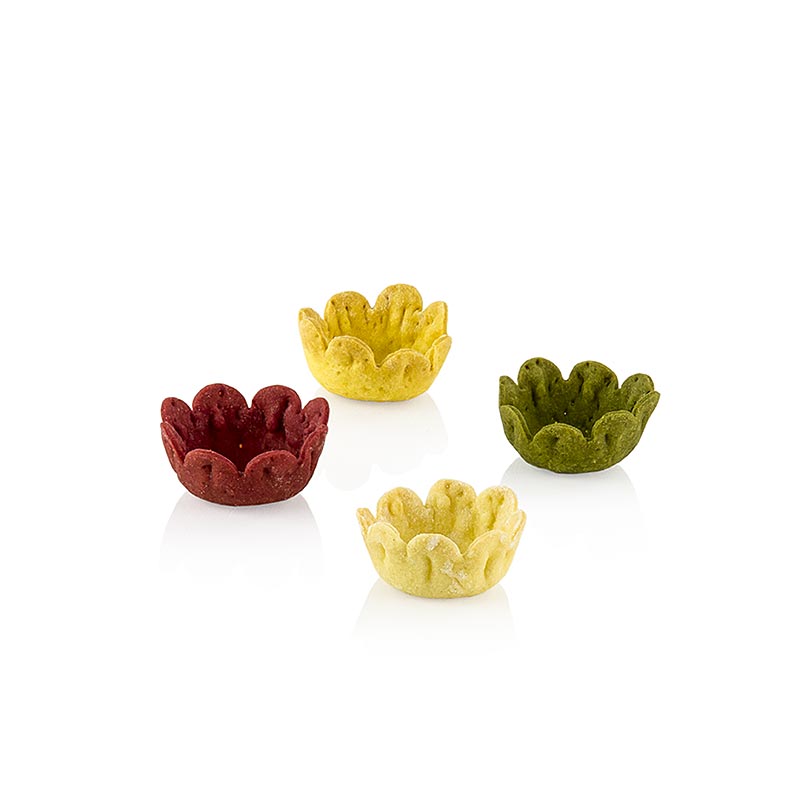 "Cups" grøntsagstærter, rødbede-gulerod-løg-spinat, ø 3x1,5 cm, Pidy, 336 g, 96 stk