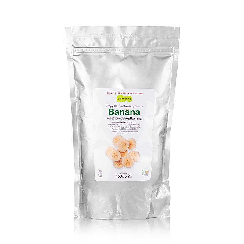 TÖUFOOD LYOFËELING BANÄNA, frysetørret banan, skiver, 150 g