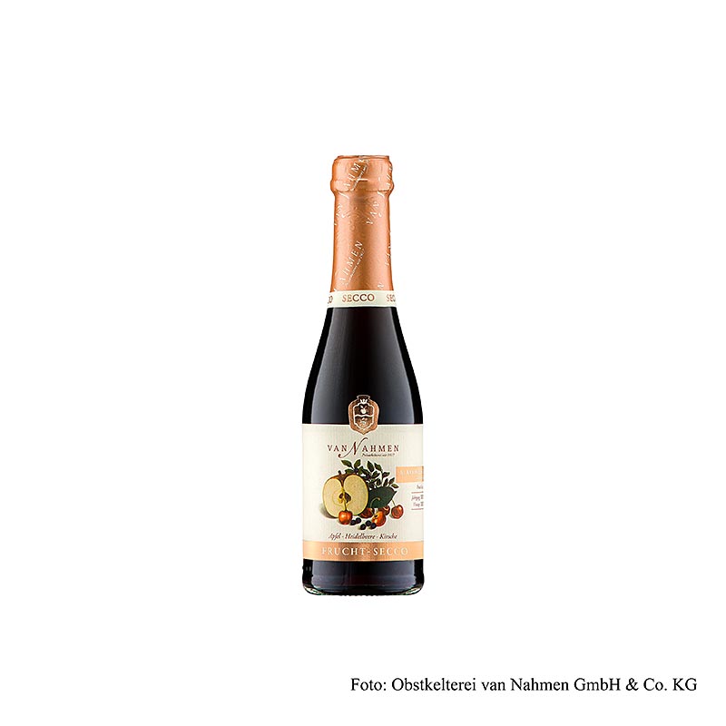 Van Nahmen æble-blåbær-kirsebær frugtsekt, alkoholfri, 200 ml
