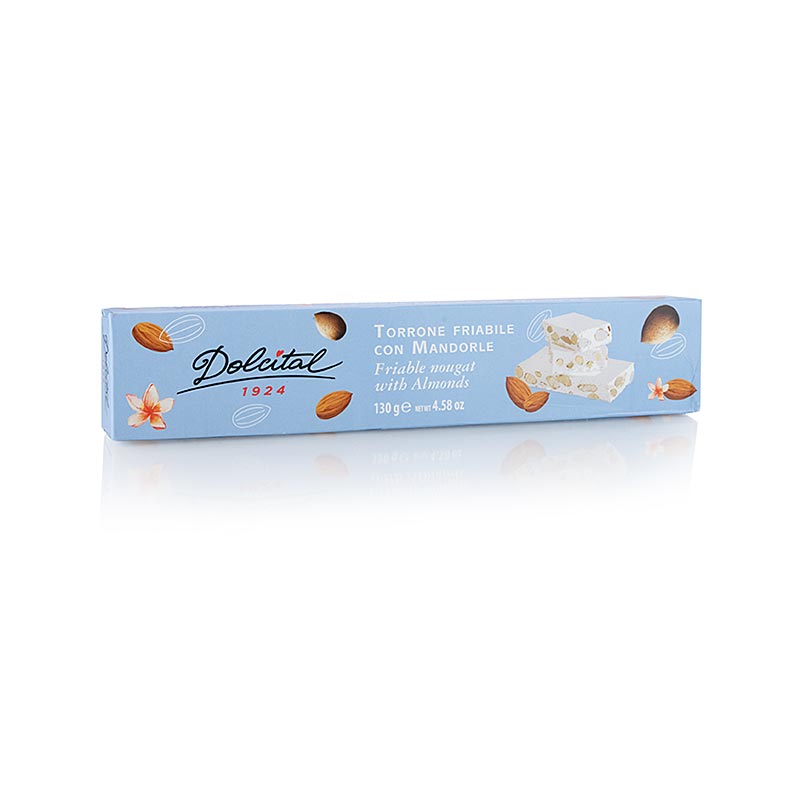 Italiensk Torrone - mandelstykker, fast bar, 130 g