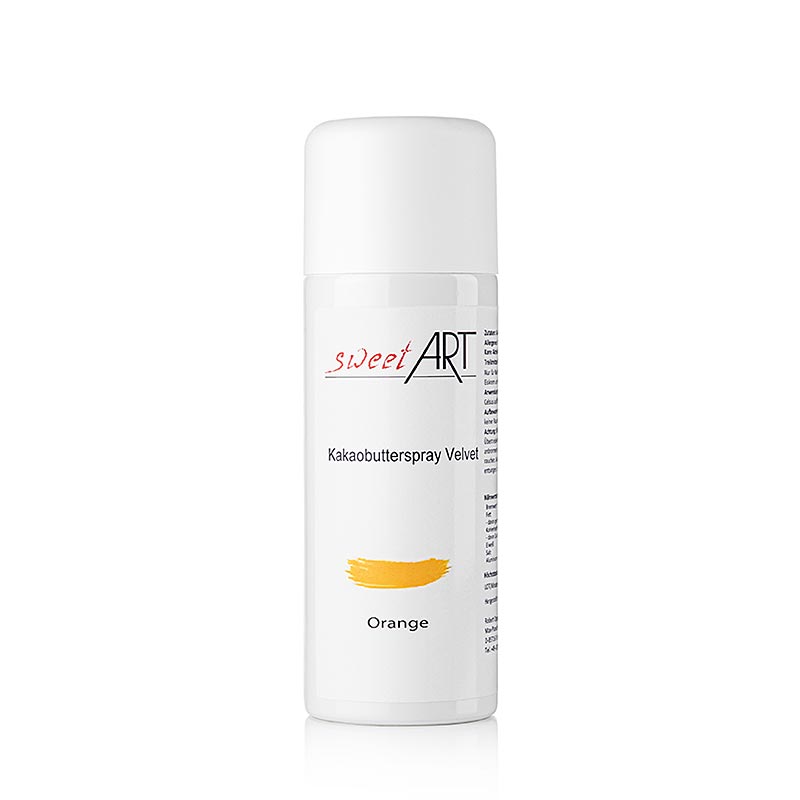 Kakaosmørspray, fløjlseffekt, orange, Sweet Art, 400 ml