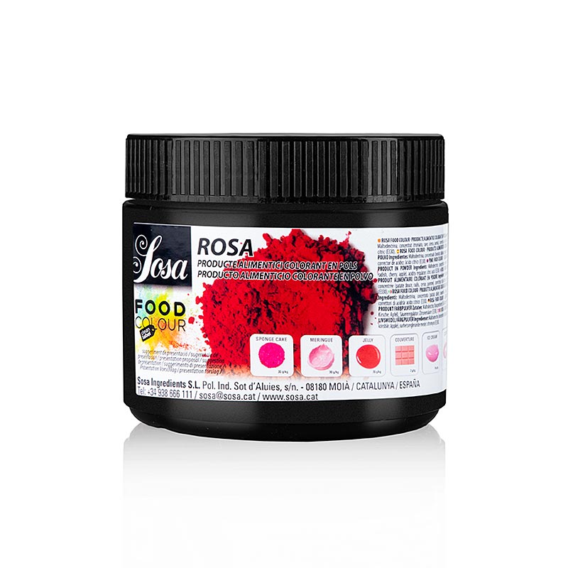 Sosa naturlig fødevarefarve lyserød, pulver, fuldt opløselig (38628), 200 g