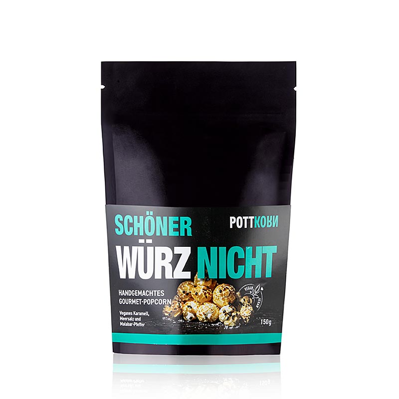 Pottkorn - Schöner Würz Nicht, popcorn med Malabar-peber og havsalt, vegansk, 150 g