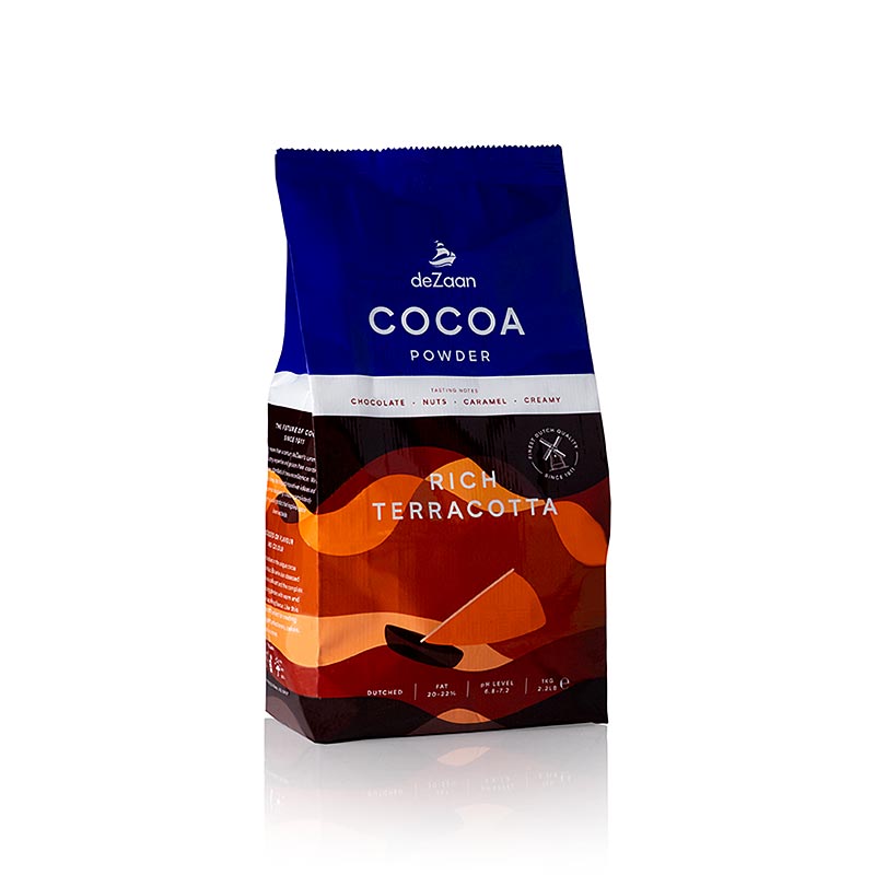 Rich Terracotta kakaopulver, let affedtet, 20-22 % fedt, deZaan, 1 kg