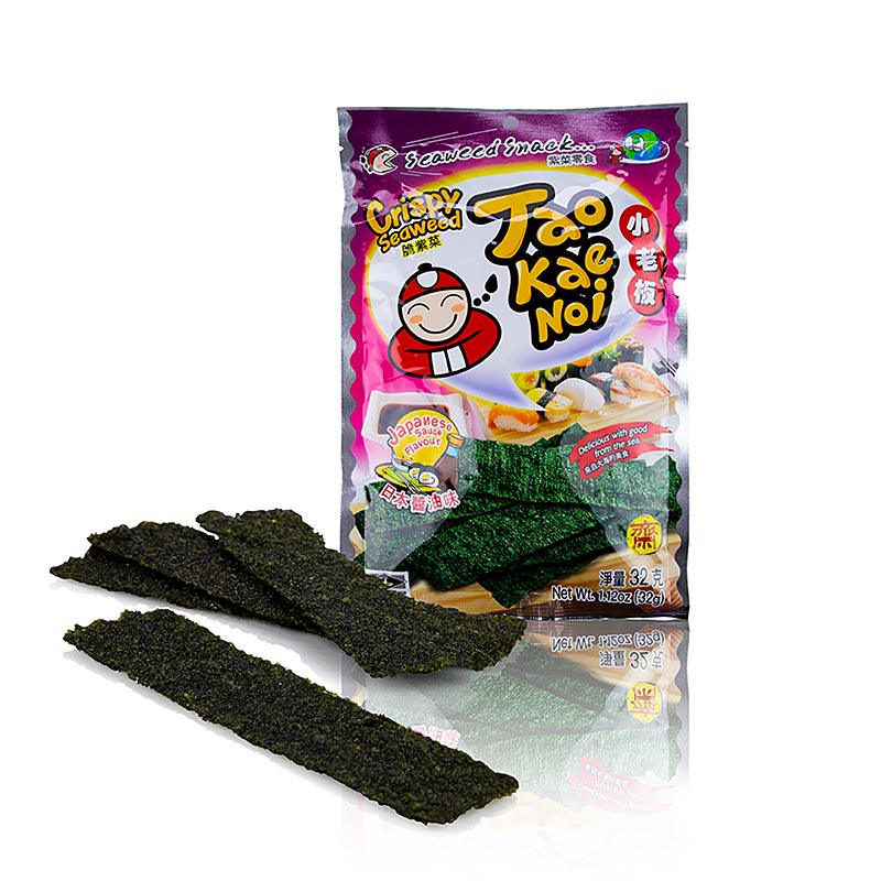 Taokaenoi Crispy Seaweed Japanese Sauce, tangchips med sojasovssmag, 32 g