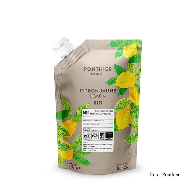Ponthier citronpuré, 100 %, økologisk, 1 kg