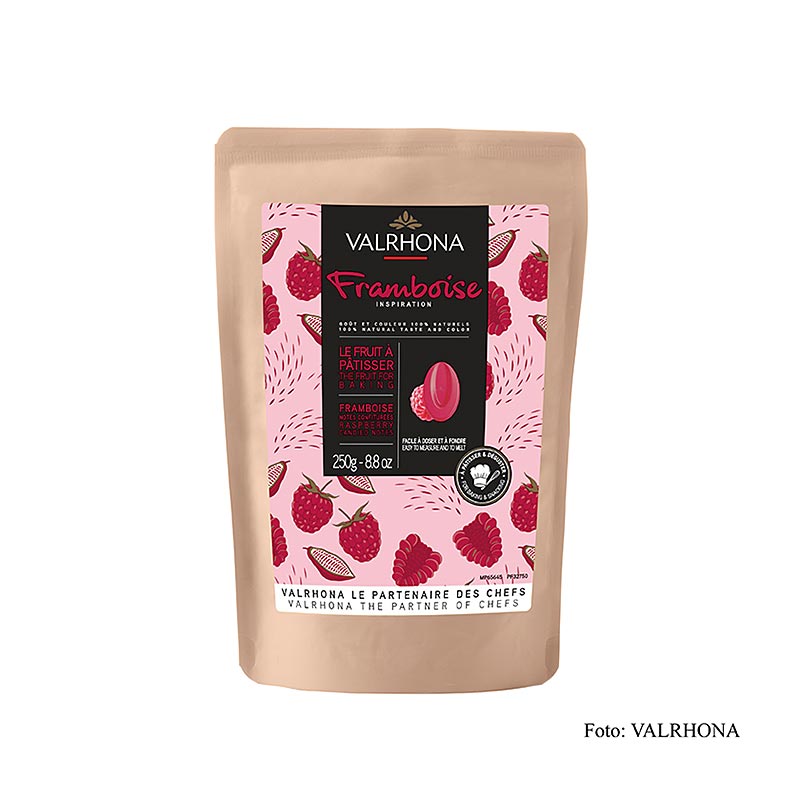 Valrhona Inspiration Hindbær, hindbærspecialitet med kakaosmør (32750), 250 g