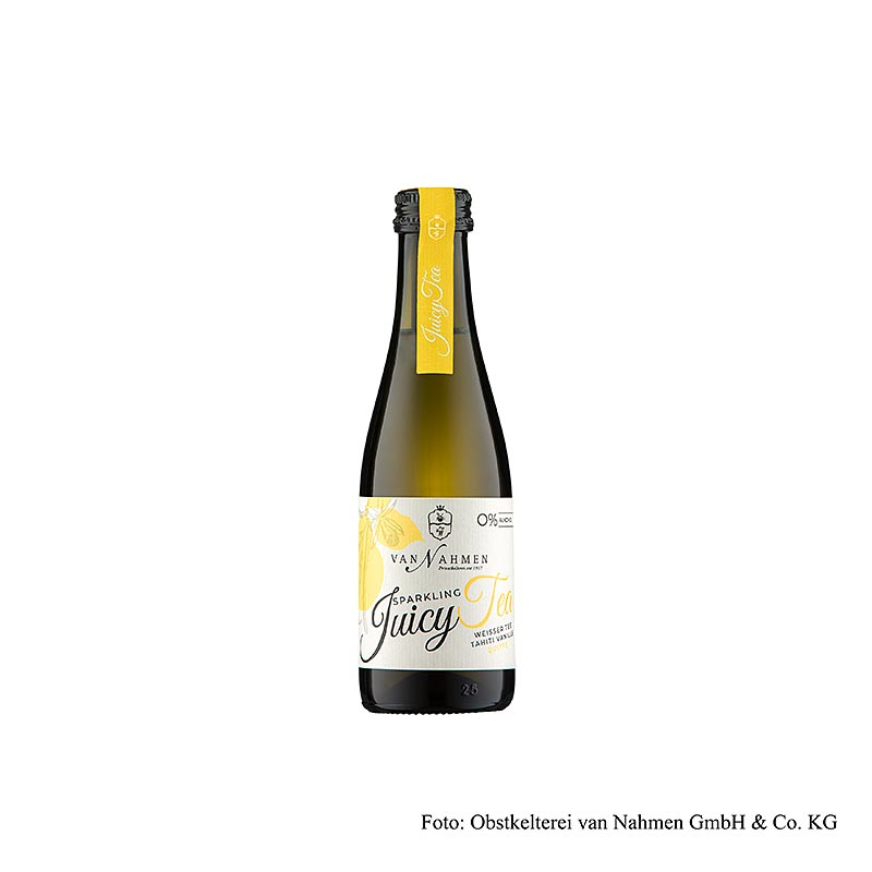 van Nahmen - Sparkling Juicy Tea - hvid te - Tahiti-vanilje - kvæde, økologisk, 200 ml