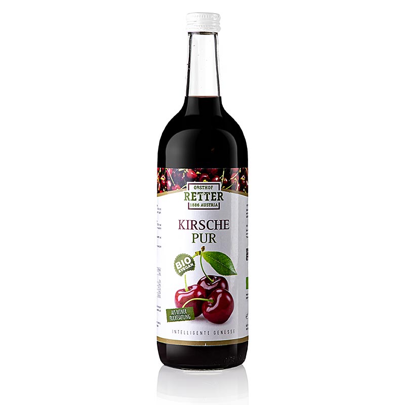 Kirsebærsaft, 100 % direktepresset saft, Obsthof Retter, økologisk, 750 ml