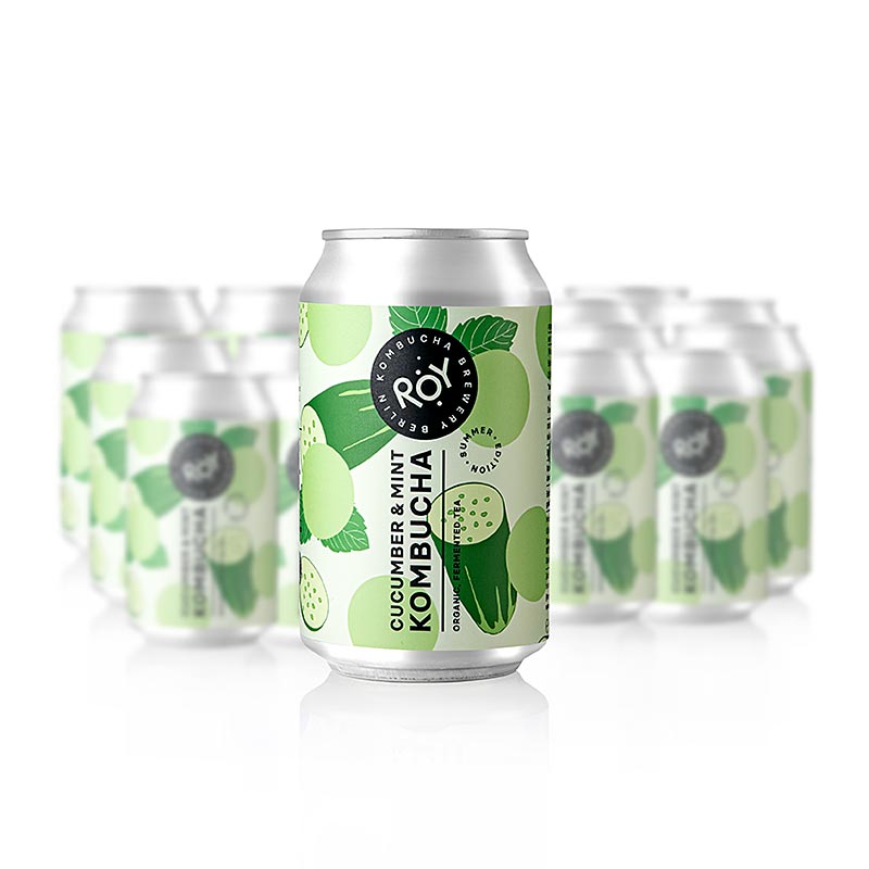 ROY Cucumber & Mint Kombucha "Sommer Edition", Berlin, BIO, 7,92 L, 24 x 330 ml