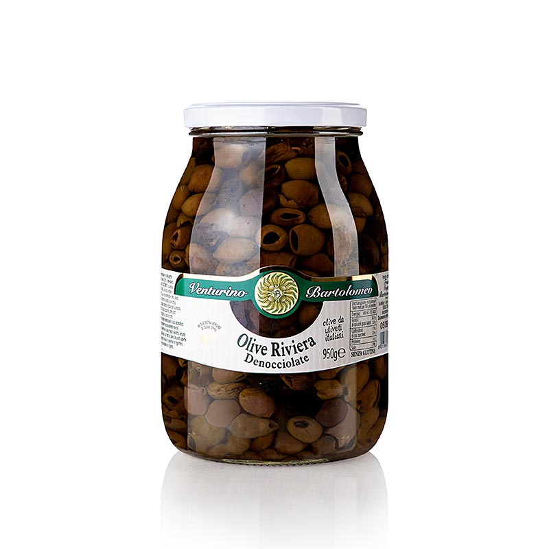 Venturino Denocciolate Riviera oliven i olivenolie, uden sten, 950 g