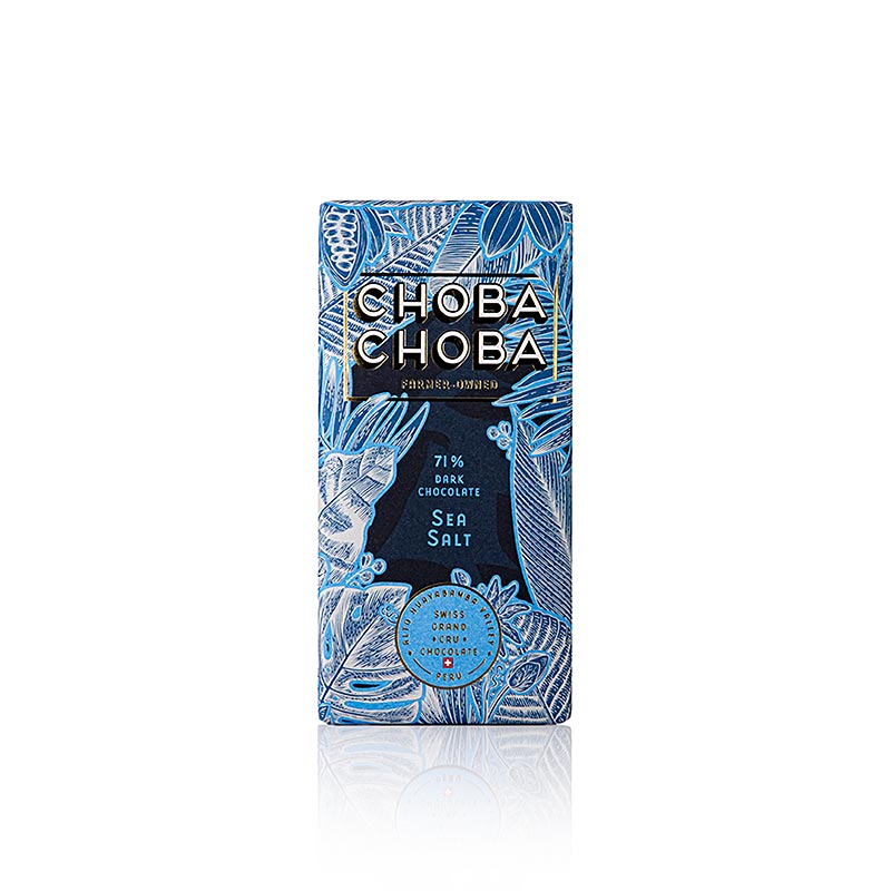 Mørk chokolade 71 % havsalt, mørk chokoladetablet, Choba Choba, økologisk, 91 g