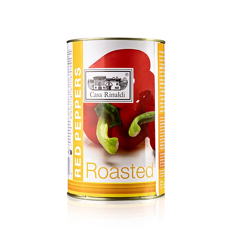 Røde peberfrugter, grillede, syltede, Casa Rinaldi, 4,2 kg