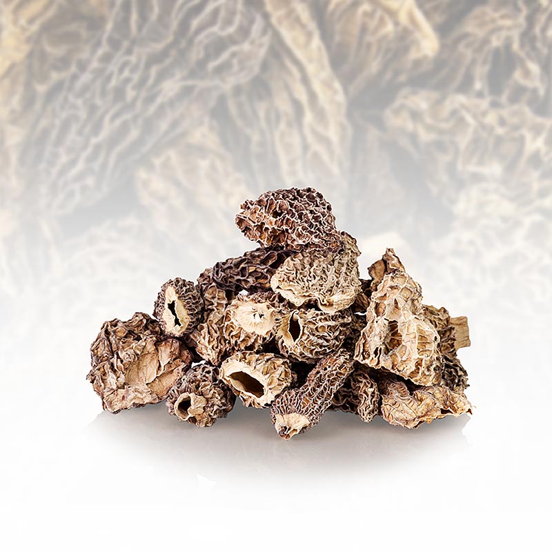 Spidsmorchel-hoveder, Jumbo, tørret, Borde, 800 g