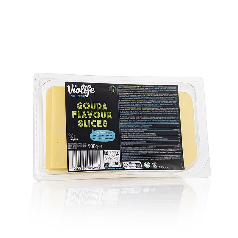 Violife – Gouda-smag, i skiver, vegansk ostealternativ, 500 g