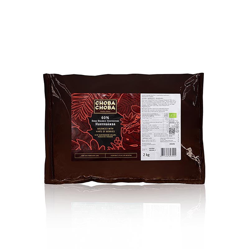 Huayabamba, 60 % bitter couverture, callets, Choba Choba, økologisk, 2 kg