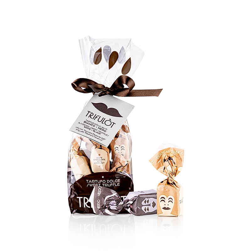 Tartuflanghe trøffelpraliner "trifulòt", mørk & hvid chokolade, ca. 14 g 200 g