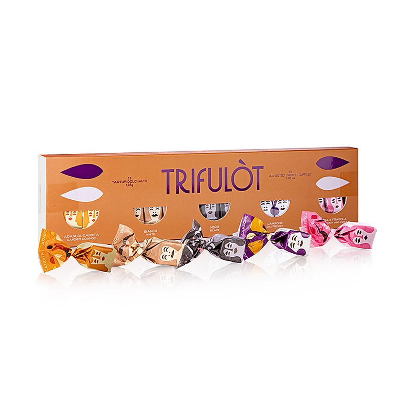 Tartuflanghe Mini-trøffelpraliner "trifulòt", 5 sorter 108 g