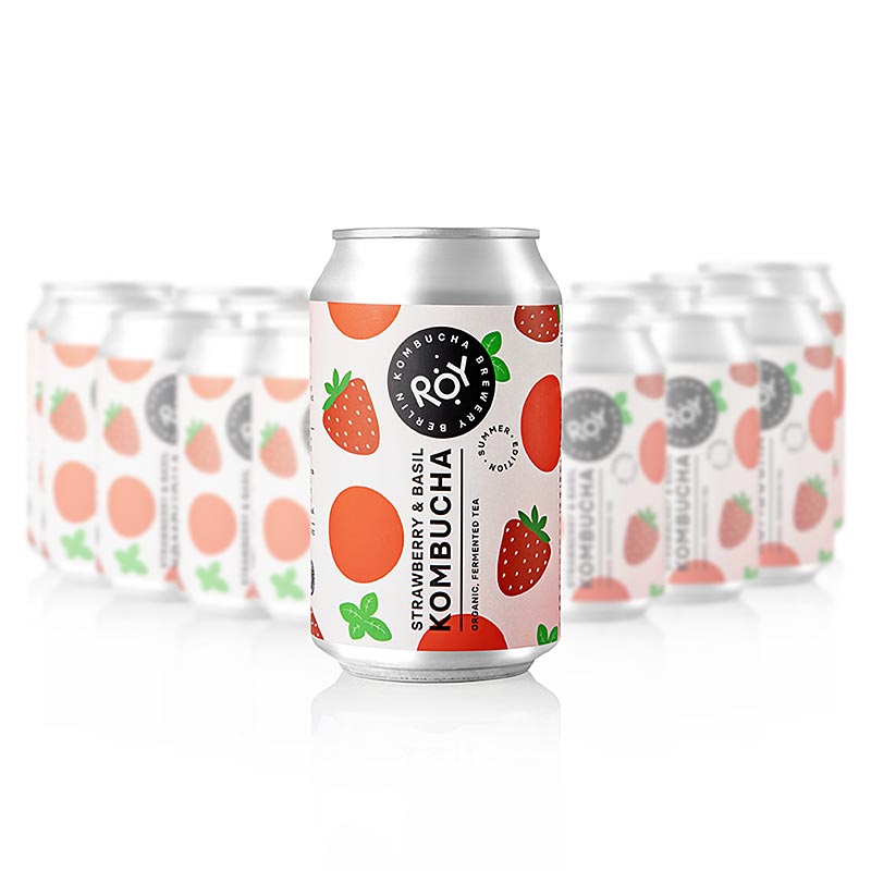 ROY Jordbær-basilikum Kombucha Berlin (sommerudgave), økologisk, 7,92 l