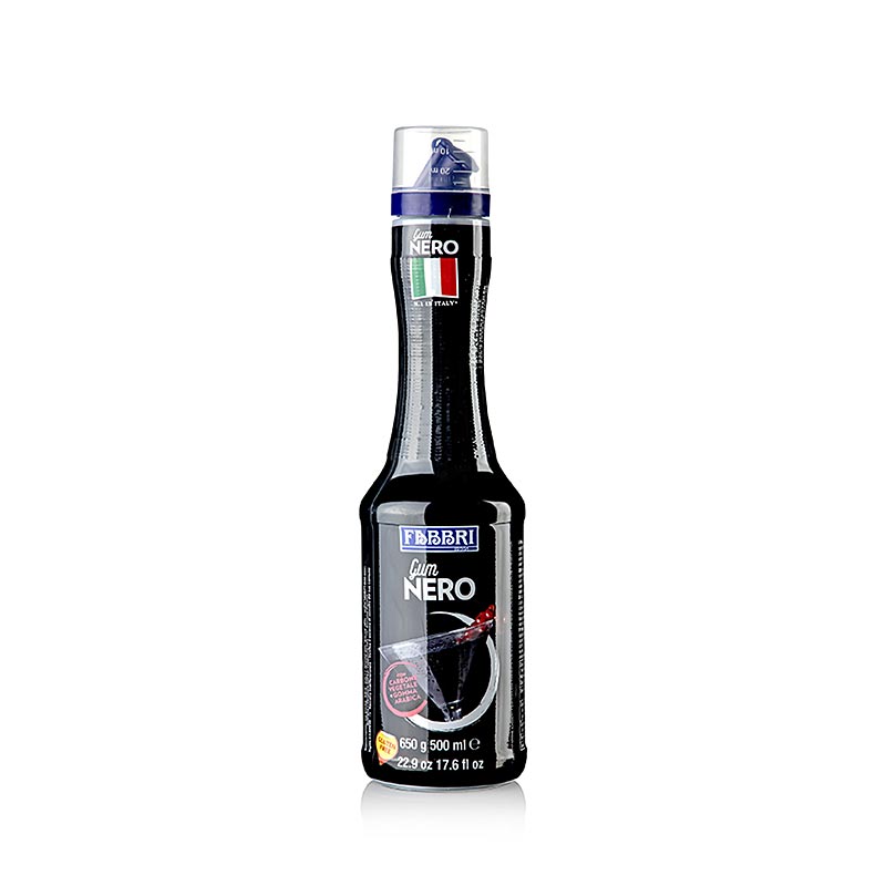 Fabbri Gum Nero – sort sirup med gummi arabicum til farvning af cocktails, 500 m