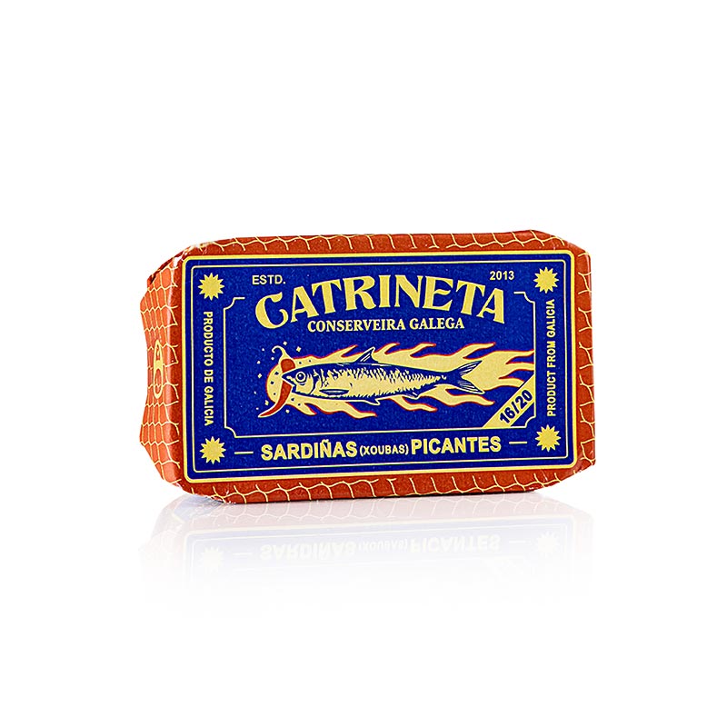 Sardiner (sardinas picantes), hele, i olivenolie og chili, Catrineta, 115 g