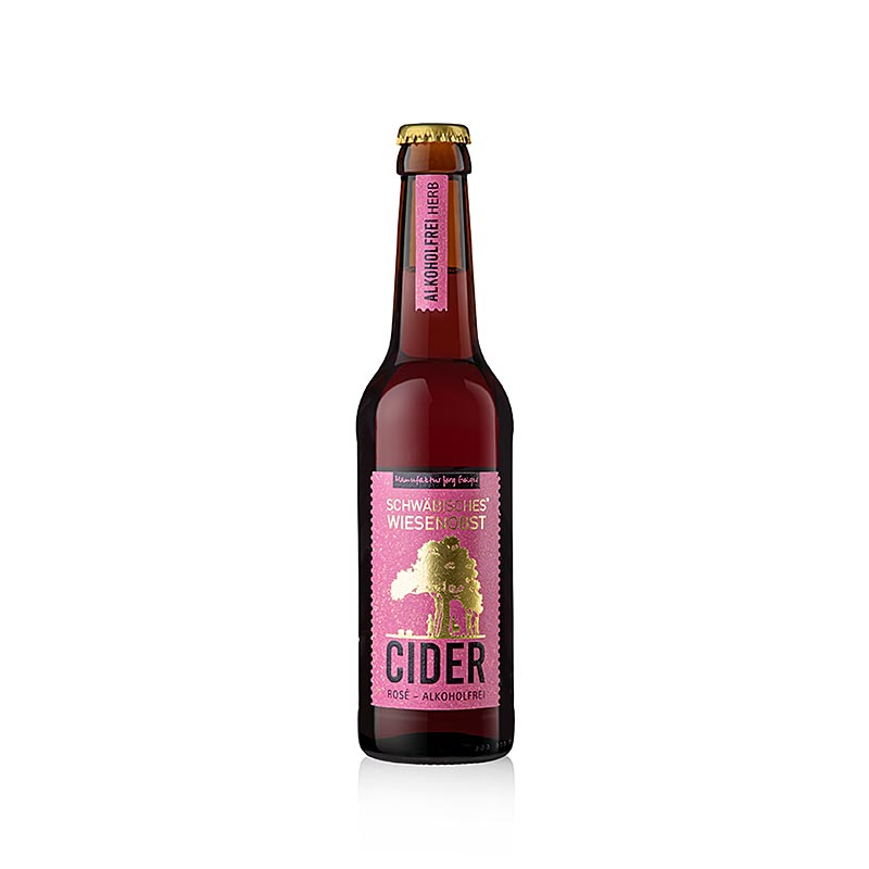Jörg Geiger Schwäbischer Wiesenobst Cider ROSÉ alkoholfri, syrlig, økologisk, 330 ml