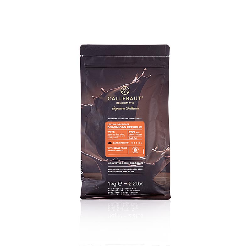 Origine mørk chokolade fra Den Dominikanske Republik 70 %, callets, Cacao Barry, 1 kg