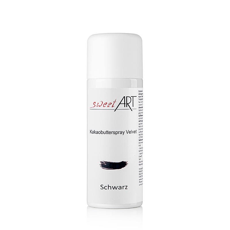 Kakaosmørspray/basis fødevarefarve Black Velvet, Sweet Art, 400 ml
