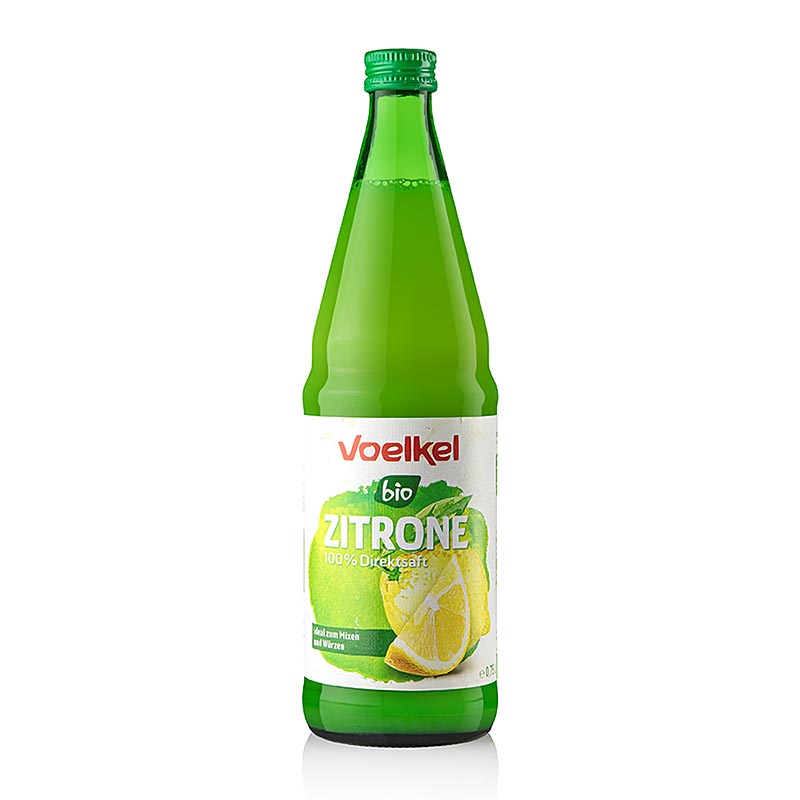 Voelkel – citronsaft, 100 % direktepresset, usødet, økologisk og vegansk, 750 ml
