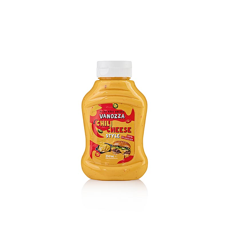 Vanozza Chili Cheese Style, vegansk sauce med chili- og ostesmag, 250 ml