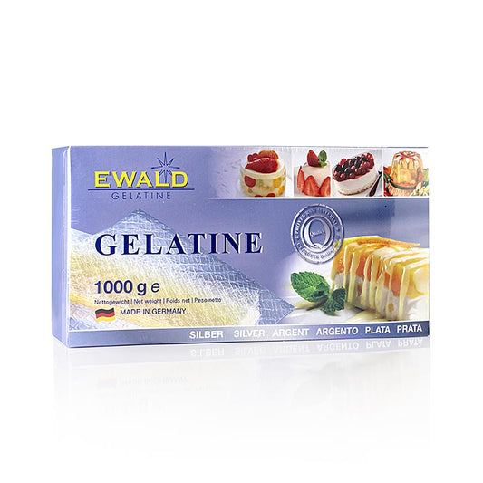 Gelatineblade – Sølv, 160 Bloom, 1 kg, ca. 420 stk.