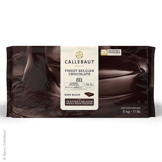 Mørk chokolade, blok, til praliner, 54,5 % kakao, 5 kg