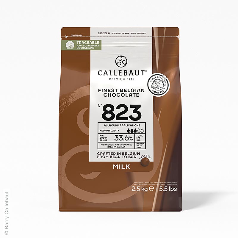 Sødmælk, callets, 33,6 % kakao, 2,5 kg