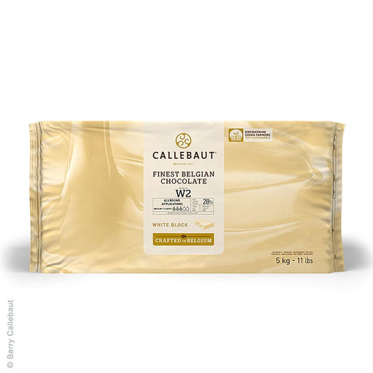 Hvid chokolade, blok, 28 % kakaosmør, 22 % mælk, 5 kg