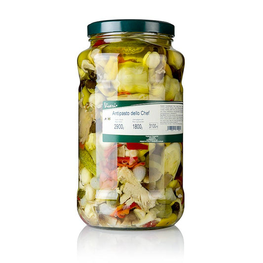 Syltede blandede antipasti – dello Chef, i solsikkeolie, 2,9 kg
