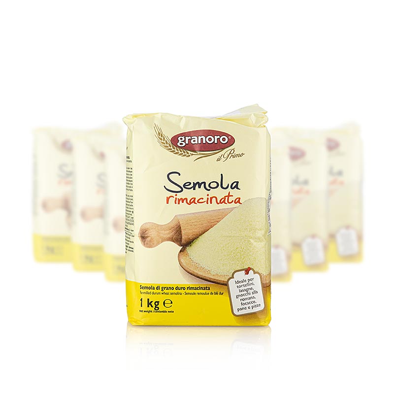 Hård hvedegryn, Semola rimacinata, Granoro, 10 kg, 10 x 1000 g