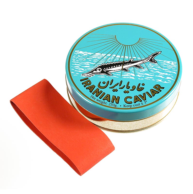 Kaviarbeholder – lyseblå, med gummilukning, ø 10 cm, til 250 g kaviar, 1 stk