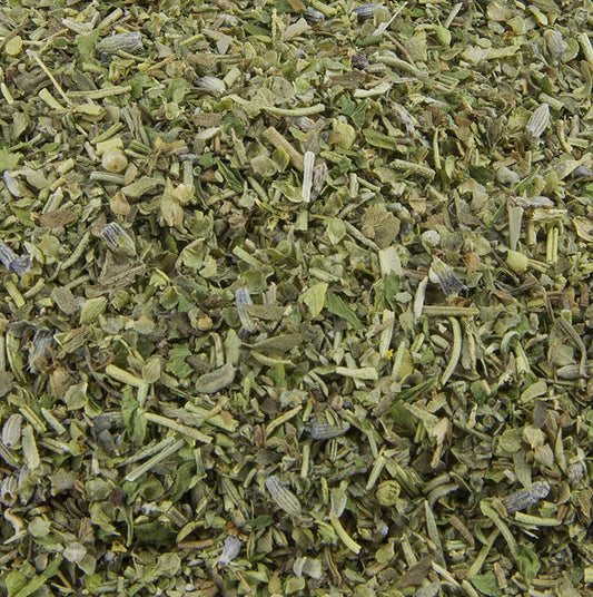 Provencalske urter, tørrede, rosmarin/majoran/oregano/basilikum/persille/lavende, 1 kg