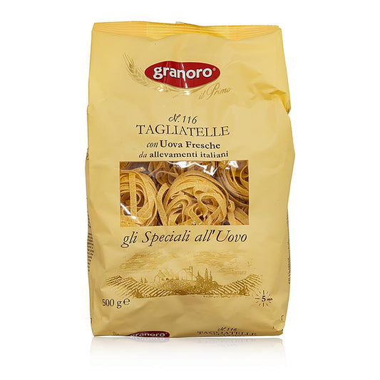 Granoro Tagliatelle med æg, 6 mm, båndnudler i rede, nr. 116, 500 g