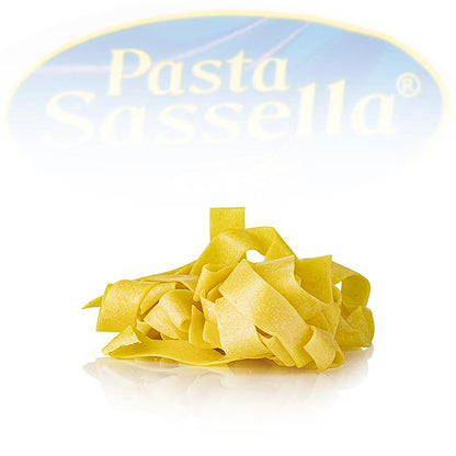 Friske pappardelle med æg, båndnudler, 20 mm, Sassella, 500 g