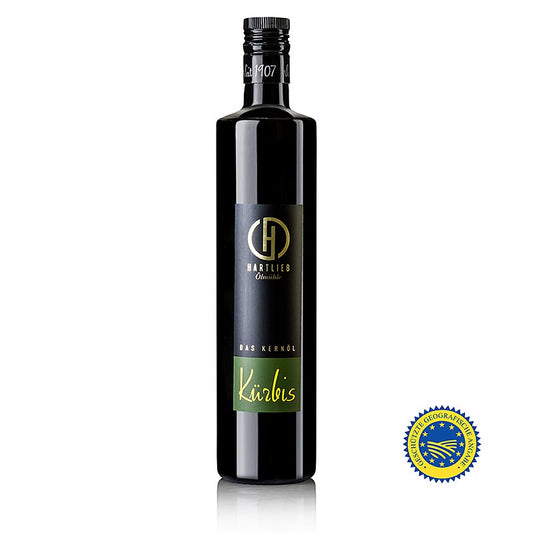 Græskarkerneolie fra Steiermark g.g.A., 100 % ren, Hartlieb, 750 ml