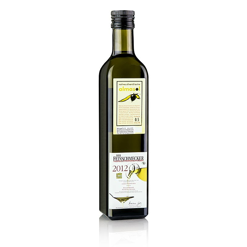 Ekstra jomfruolivenolie, Almasol, 0,2 % syre, Feinschmecker 2012, 500 ml