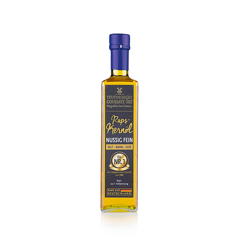 Rapsfrøolie, koldpresset, af afskallede rapsfrø, Teutoburger Ölmühle, 500 ml