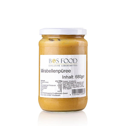 Puré/kerner – mirabelle, fint siet, 680 g