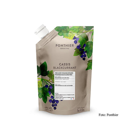 Puré – Cassis, med sukker, 1 kg