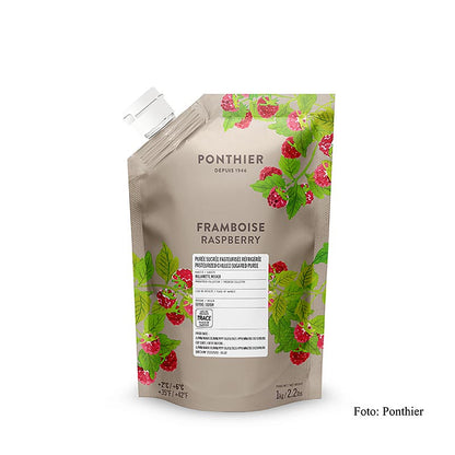 Ponthier hindbærpuré, med sukker, 1 kg