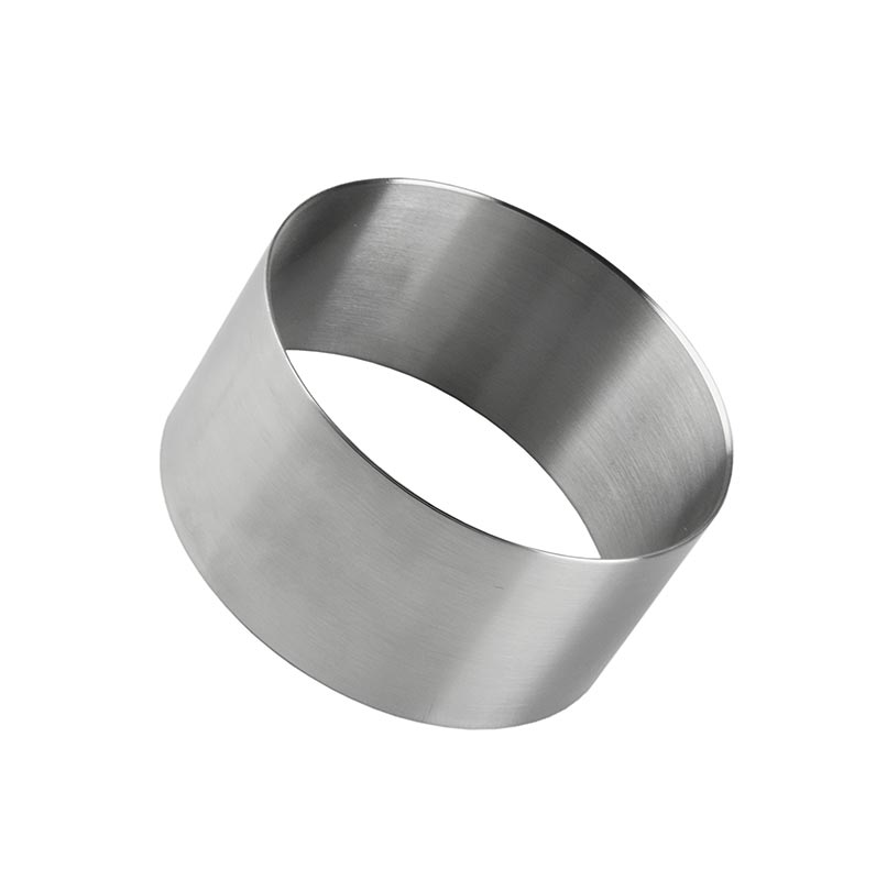 Rustfri ringudstikker, glat, ø 8 cm, 4 cm høj, 1,3 mm tyk, 1 stk